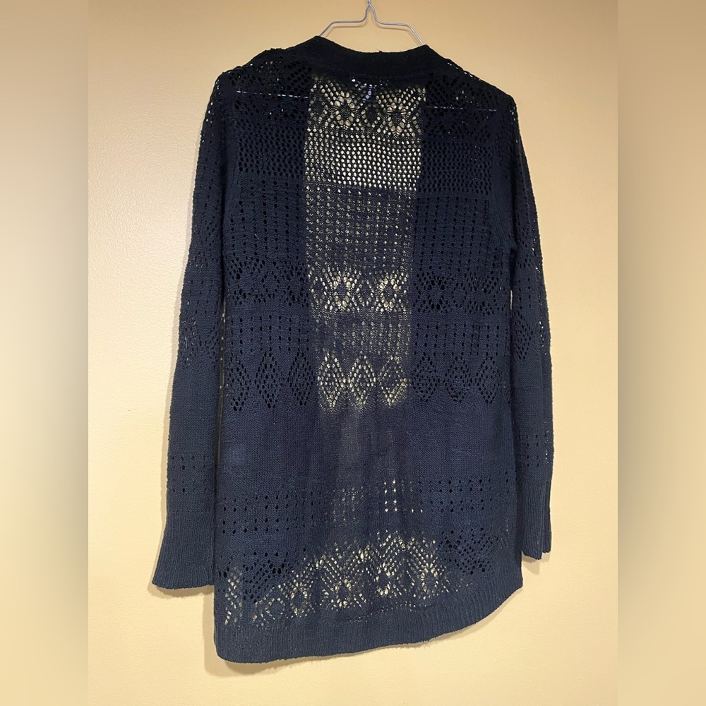 Candie's Black Open-Knit Cardigan - Picture 4 of 5